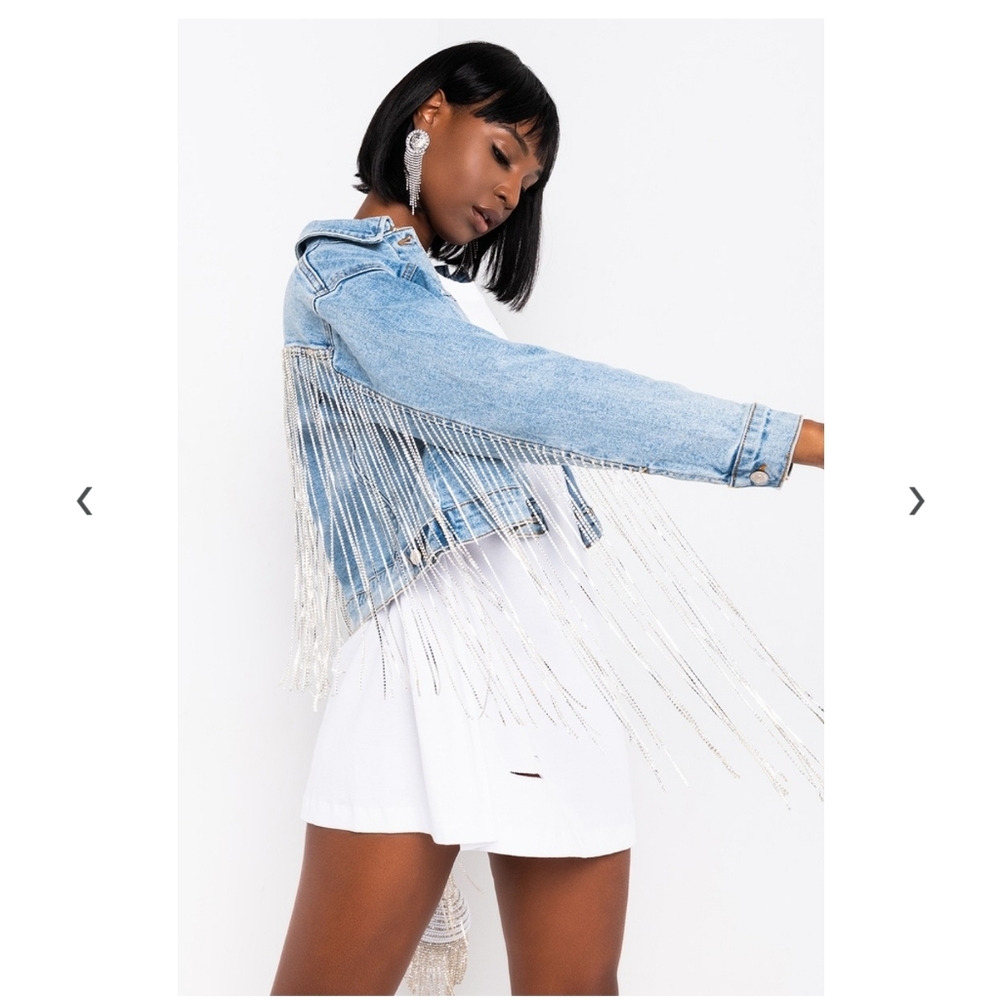 Diamond Fringe Denim Jacket